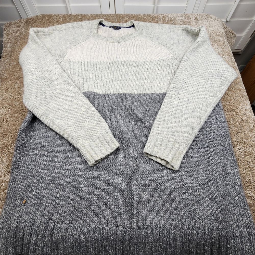 Club Room Tall 2XLT Sweater Knitwear Pullover Crew Neck Gray Color Block Menswea